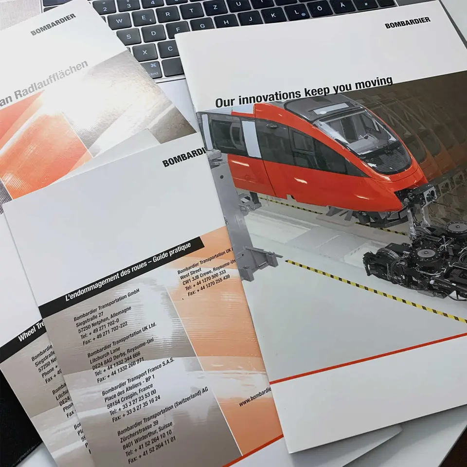 Internationale Kataloge und Broschüren für Bombardier Transportation